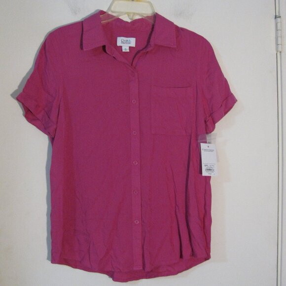 croft & barrow Tops - ** Croft & Barrow Button Up XS NWT $19.99 Linen Look Pink Fushia Runs Big